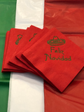 Feliz Navidad Christmas Cocktail Napkins. Napkins with Funny Sayings. Mexican Themed Party Beverage Napkins. Spanish Holiday Gift Idea