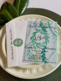Green Leaf Wreath Invitation || Foliage Theme Party Invitations - Old Southern Charm