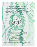 Green Leaf Wreath Invitation || Foliage Theme Party Invitations - Old Southern Charm