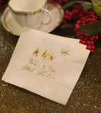 The Three Wiseman Themed Beverage Napkins. Wise Men Still Follow. Religious Sayings. Personalized Christian Gift. Spiritual Christmas Gift.