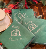 Merry Christmas Cocktail Napkins. Religious Themed Paper Beverage Napkins. Christian Gift. Spiritual Christmas. Nativity. Crèche.