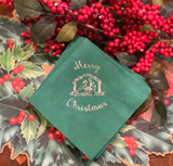 Merry Christmas Cocktail Napkins. Religious Themed Paper Beverage Napkins. Christian Gift. Spiritual Christmas. Nativity. Crèche.