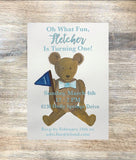 Theodore Teddy Bear Themed Invitations || Boy Baby Shower Invitations - Old Southern Charm