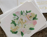 Floral Stationery || Monogrammed Watercolor Thank You Notes