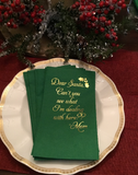 Paper Christmas Napkins with Funny Saying. Bathroom Napkins. Disposable Hand Towels. Holiday Guest Towels. Gift For Mom. Holiday Humor.