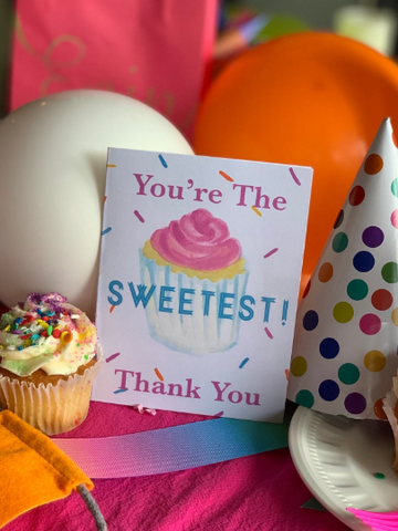 Confetti Cupcake Stationery || Children's Birthday Thank You Notes - Old Southern Charm