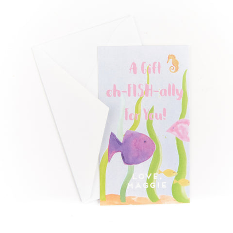 Gift Tag / Enclosure Card with Envelope - Fish and Friends - Old Southern Charm