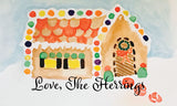Personalized Gingerbread House Large Sticker Gift Tag || Custom Santa Stickers || Christmas Themed Name Tags