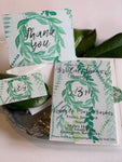 Green Leaf Wreath Invitation || Foliage Theme Party Invitations - Old Southern Charm