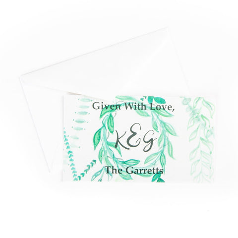 Green Leaf Wreath Gift Tags || Green Leaf Wreath Enclosure Cards || Foliage Theme - Old Southern Charm