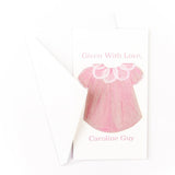 Baby Girl Gown Gift Tag || Pink Baby Girl Gown Enclosure Card - Old Southern Charm