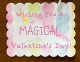 Unicorn Themed Valentine Cards. Personalized Classroom Cards.