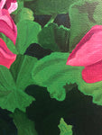 Original Geranium Study Painting || Pink Florals