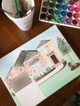 Custom Watercolor Home Portrait || House Paintings on Canvas || Original Southern Architecture Artwork