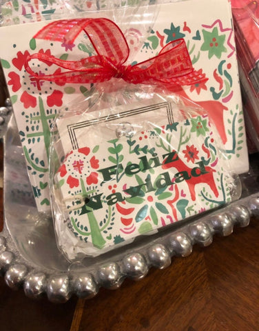 Christmas Otomi Print Hanging Tags || Holiday Fiesta Gift Tags