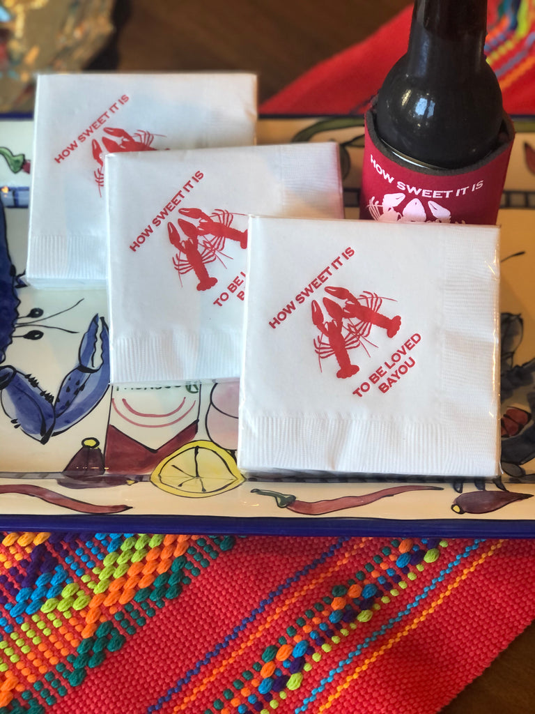 Crawfish Themed Paper Cocktail Napkins. How Sweet It Is To Be