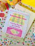Lemonade Stand Party Invitations || Summer Party Invitations