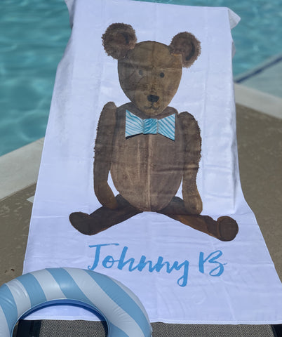 Theodore Teddy Bear Beach Towel || Teddy Bear Towel For Kids - Old Southern Charm